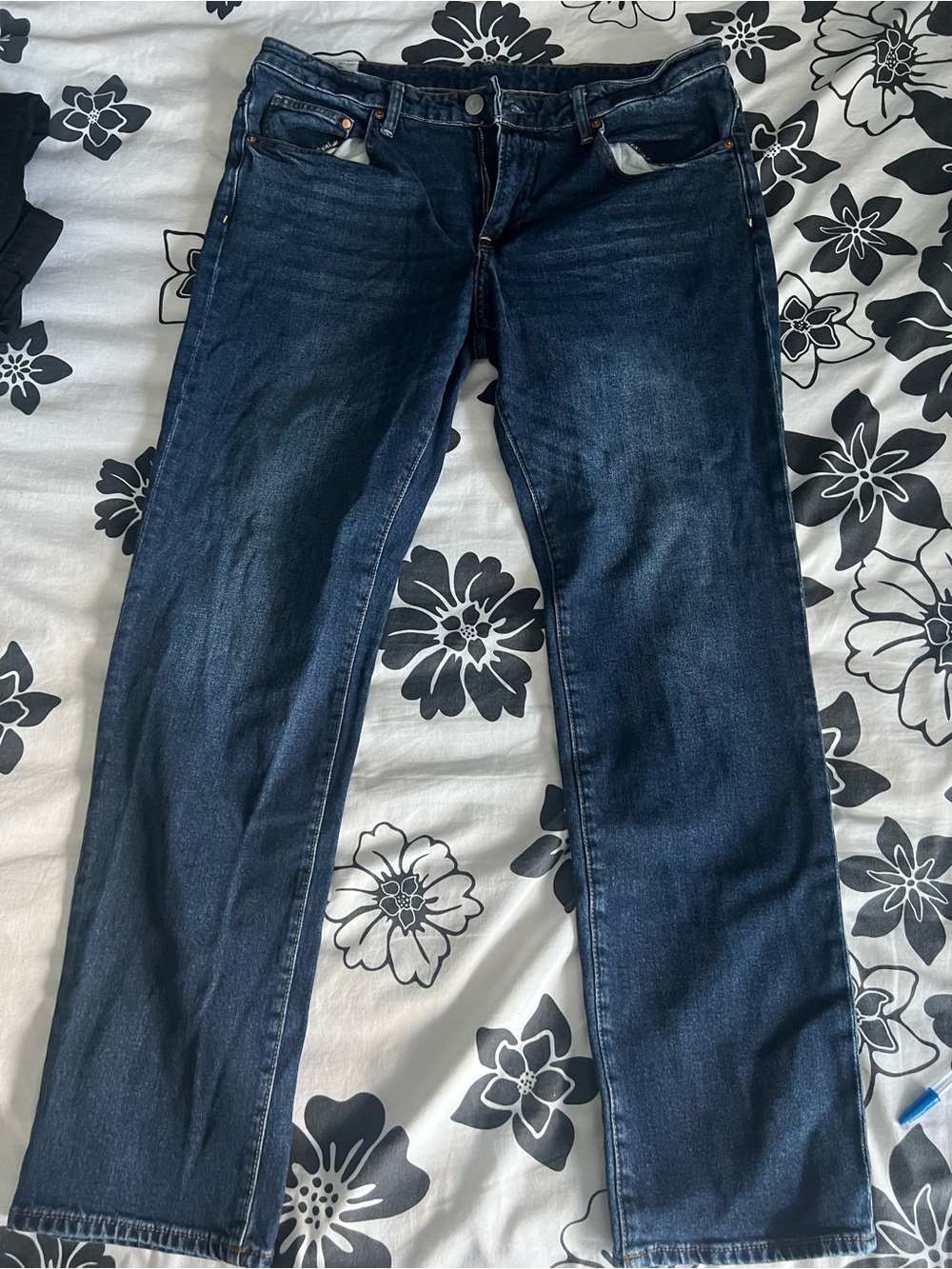 Dark Blue Women's Straight-Leg Jeans